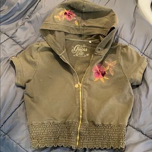 Guess cropped zip up
